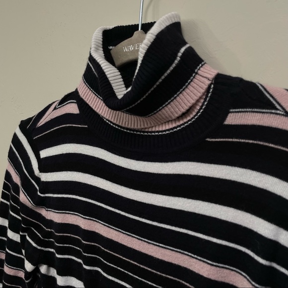 BEBE Striped Mini Turtle Neck Dress - Picture 6 of 6